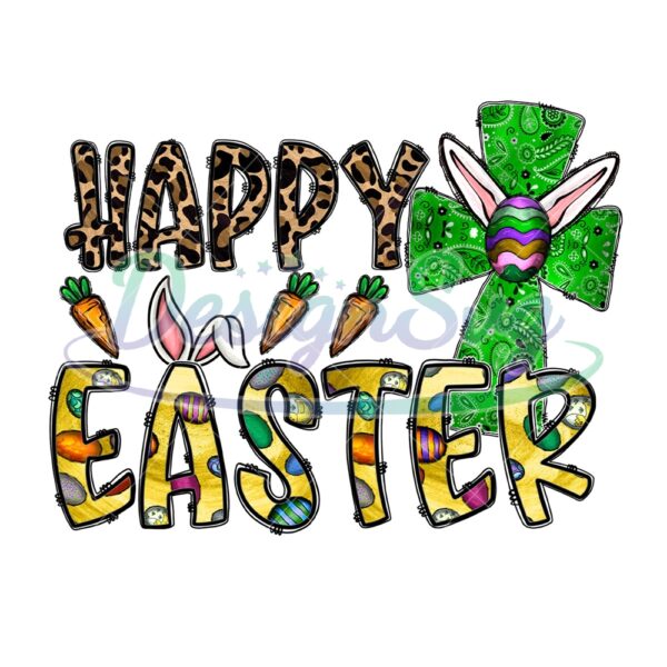 Happy Easter Day Green Egg Cross Funny PNG