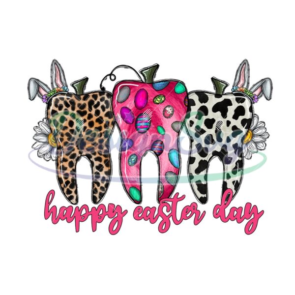 Happy Easter Day Dental Bunny Tooth Magnets PNG