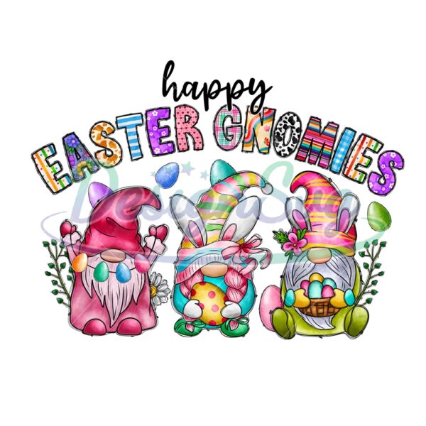 Happy Easter Day Bunny Ears Gnomies PNG