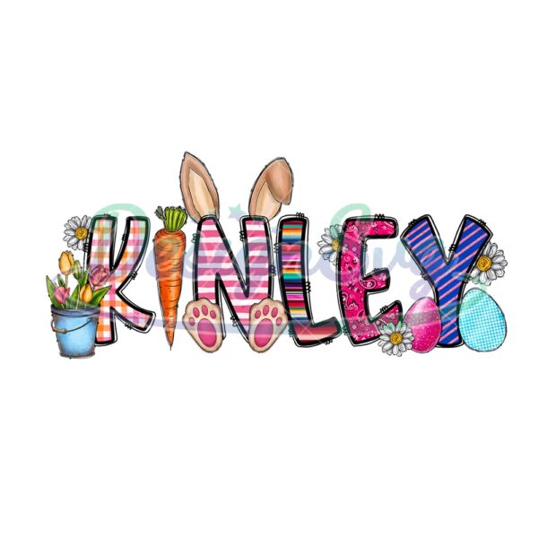 Kinley Bunny Ears Happy Easter Day PNG