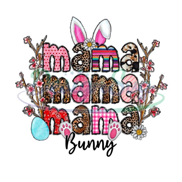 Western Mama Bunny Happy Easter Day PNG