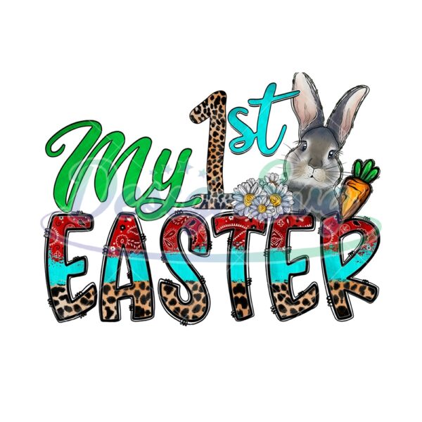 My First Easter Bunny Retro Happy Easter Day PNG