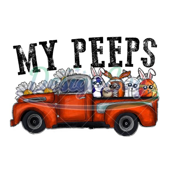 My Peeps Bunny Ears Balls On The Truck PNG