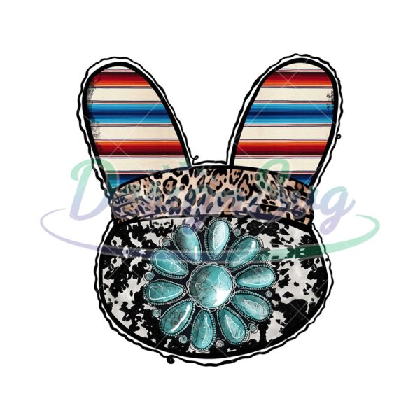 Easter Day Gemstone Bunny Head Clipart PNG