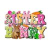 Sister Bunny Happy Easter Day Clipart PNG