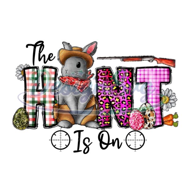 The Hunt Is On Easter Day Rabbit PNG