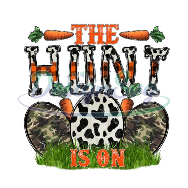 The Hunt Is On Easter Day Cow Print PNG