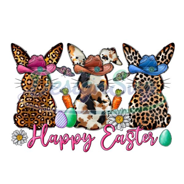 Happy Easter Leopard Bunny PNG