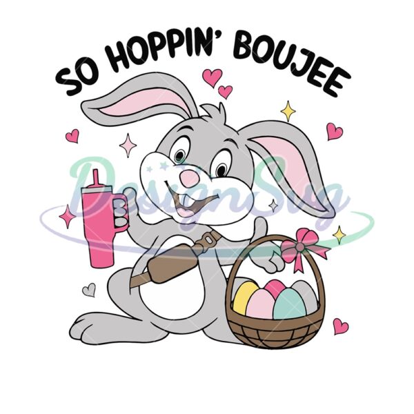 So Hopping Boujee Easter Bunny PNG