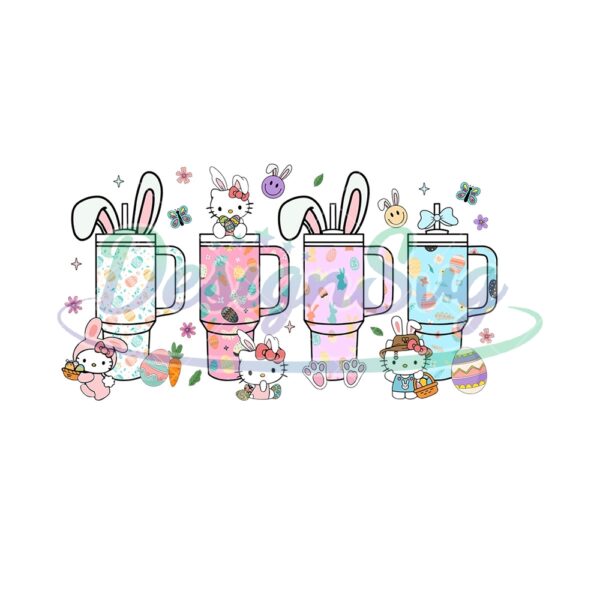 Easter Day Bunny Stanley Cup Hello Kitty PNG