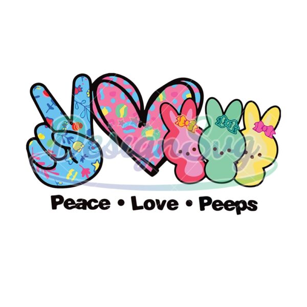 Peace Love Peeps Easter Day PNG