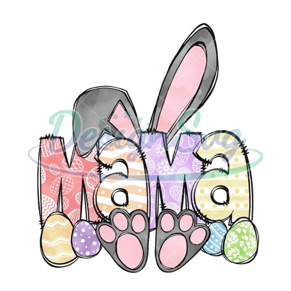 Bunny Ears Mama Easter Day PNG