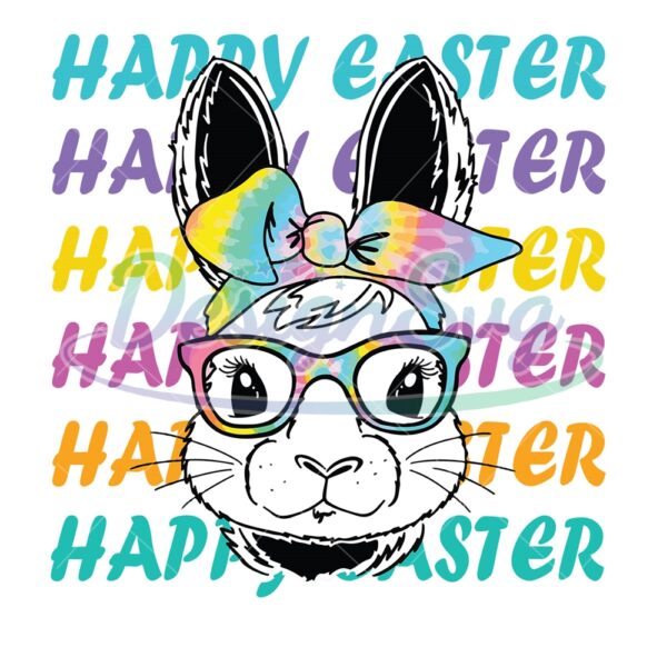 Happy Easter Bandana Bunny PNG