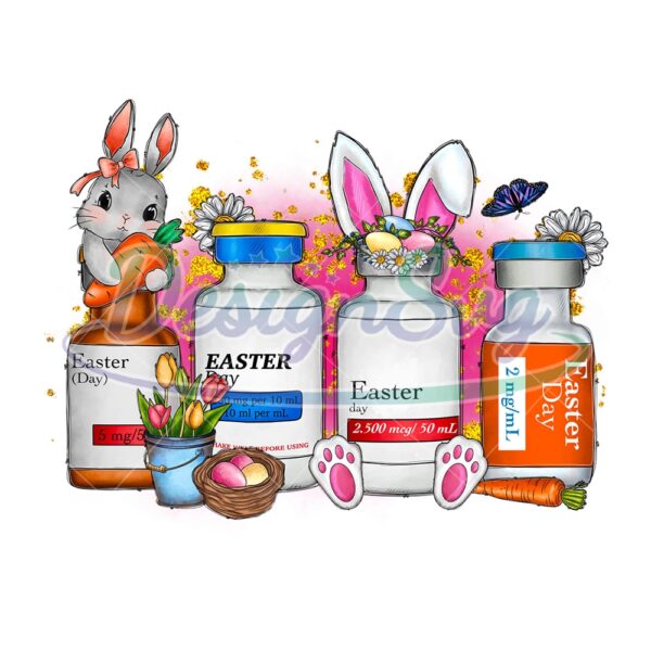 Bunny Ears Medicine Easter Day Nurse PNG