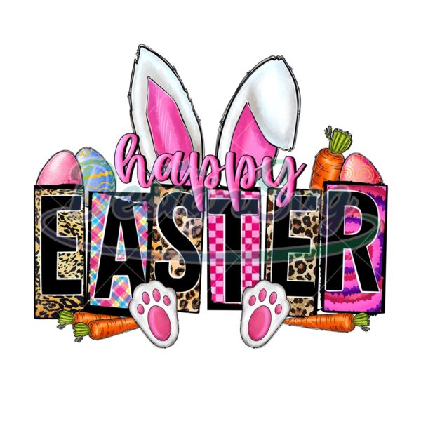 Happy Western Easter Day Cute Bunny PNG