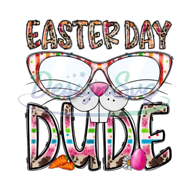 Easter Day Dude Bunny Glasses PNG
