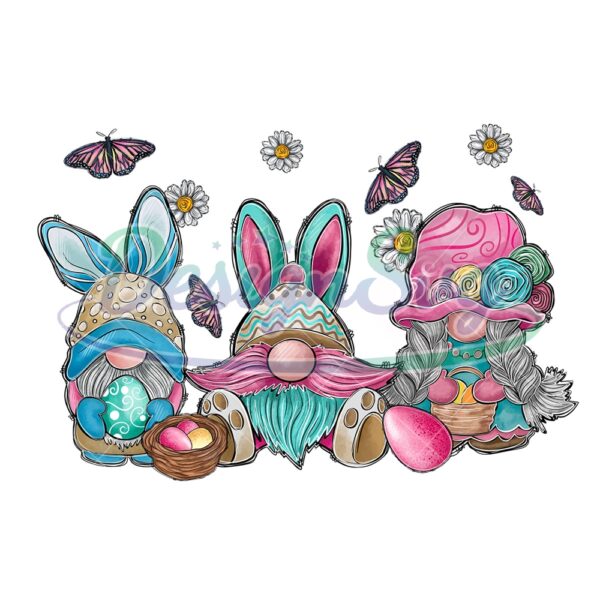 Daisy Butterfly Gnomes Easter Day PNG