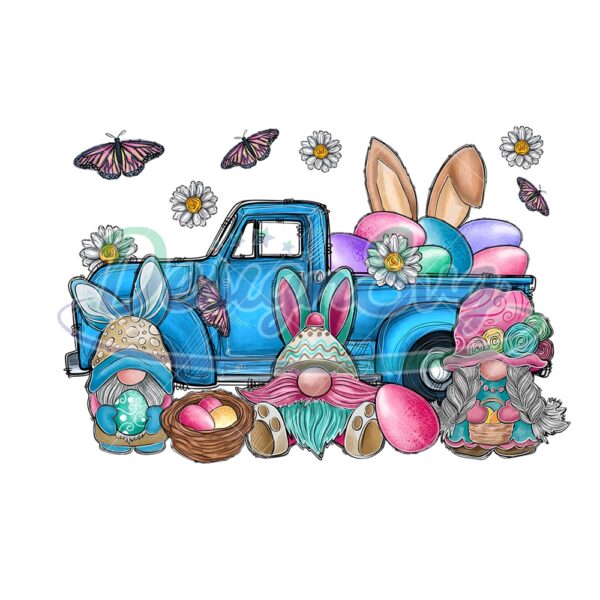Gnomes Truck Western Easter Day PNG