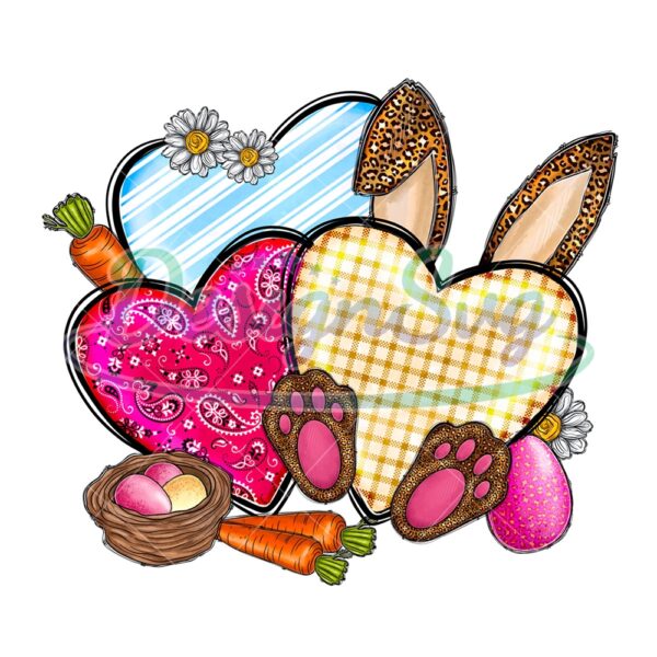 Love Bunny Ears Heart Easter Day PNG