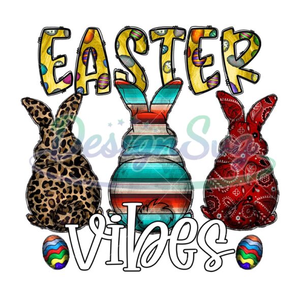 Easter Vibes Leopard Bunny PNG