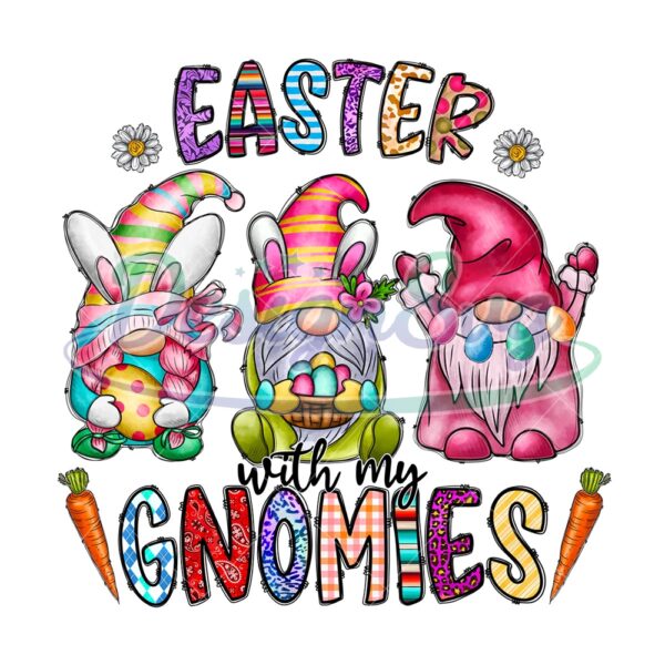 Easter With My Bunny Ears Gnomes PNG