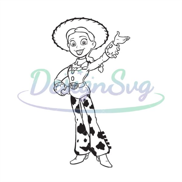 disney-cartoon-toy-story-character-cowgirl-toy-jessie-silhouette-svg