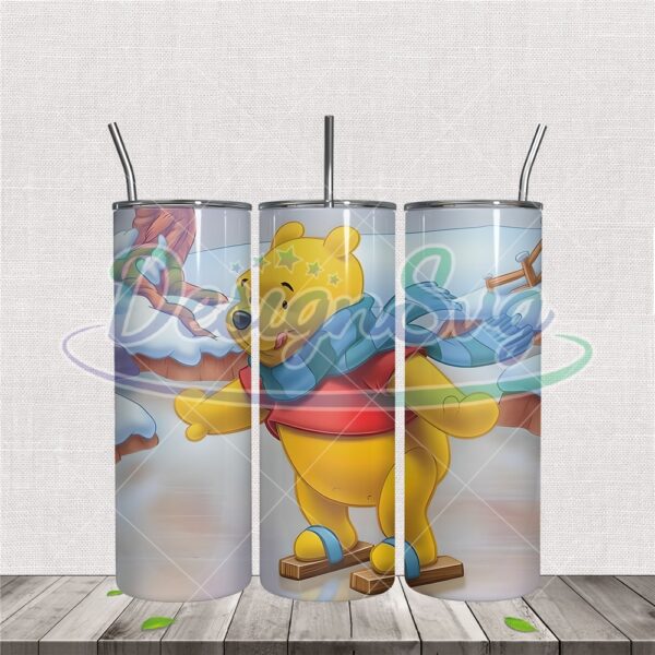pooh-ski-with-wood-shoes-20oz-tumbler-wrap-png