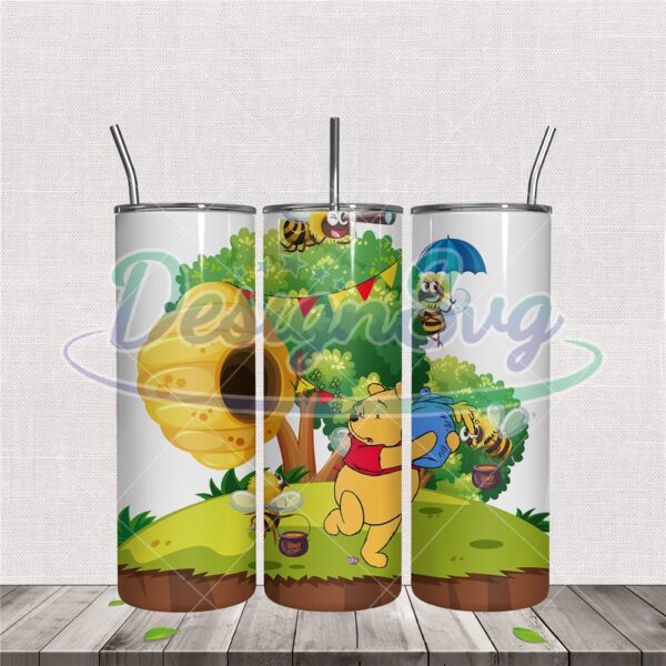 winnie-the-pooh-holding-hunny-bees-tumbler-png