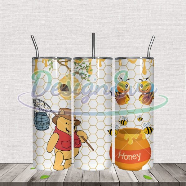 winnie-the-pooh-catching-bees-honey-tumbler-png