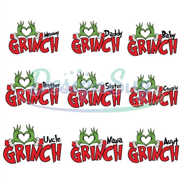 Christmas Grinch Family SVG Bundle