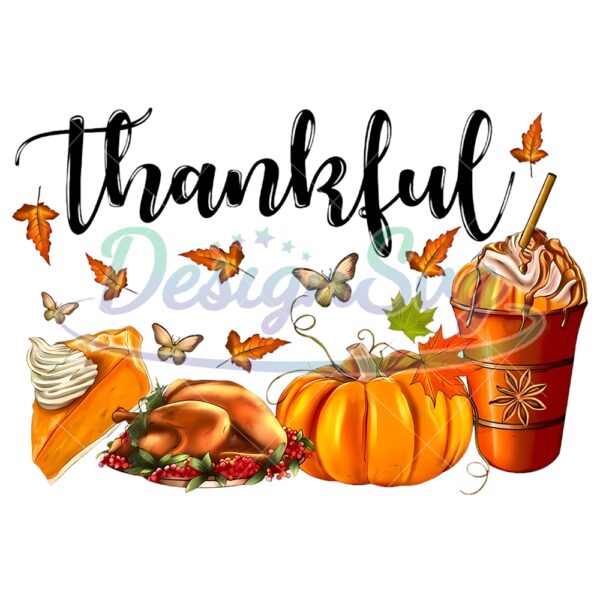 thankful-png-pumpkin-pie-thanksgiving-bible-turkey-sweater-leaves-fall-autumn-orange-digital-sublimation-design-hand