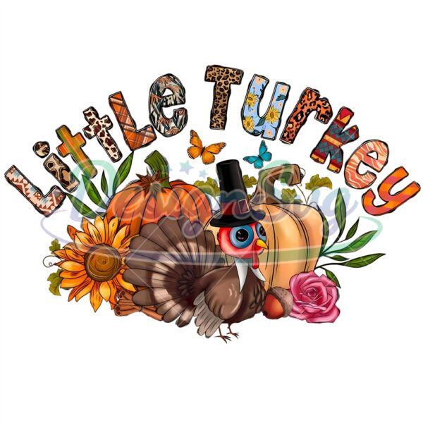 Little Turkey Thanksgiving Western Png