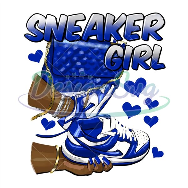 sneaker-girl-royal-blue-and-white-png-sublimation-design-download-black-woman-hands-png-sneaker-girl-png-sublimate-de
