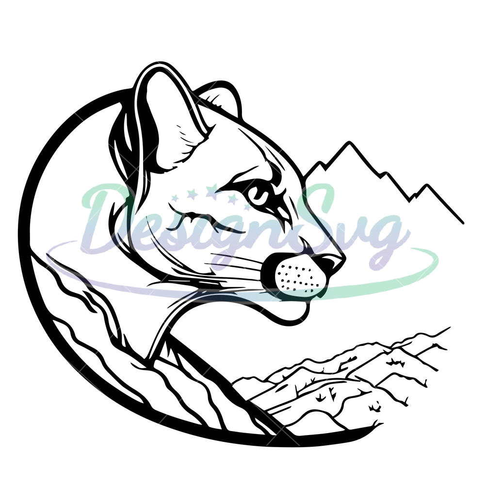 COUGAR HEAD SVG, Cougar Clipart, Cougar Head Svg Cut File For Cricut ...