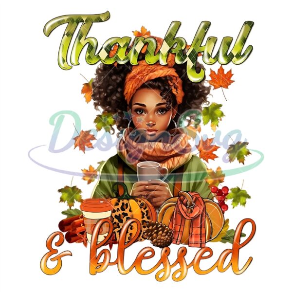 thankful-blessed-black-girl-png-digital-files-black-afro-women-autumn-sublimation-design-autumn-leaves