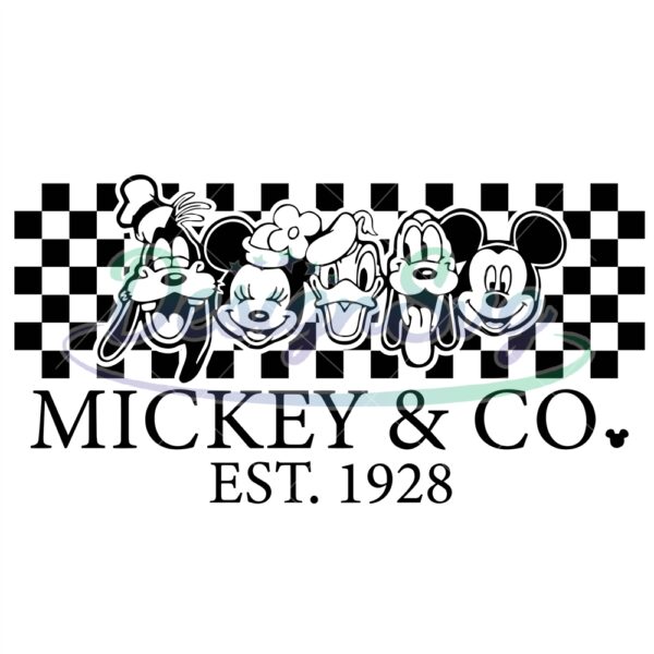 checkered-mickey-and-friends-est-1928-svg