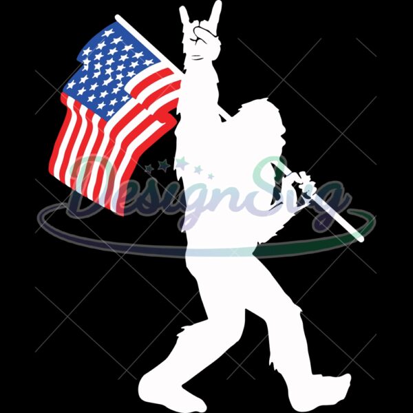 Bigfoot American Flag SVG 4th Of July