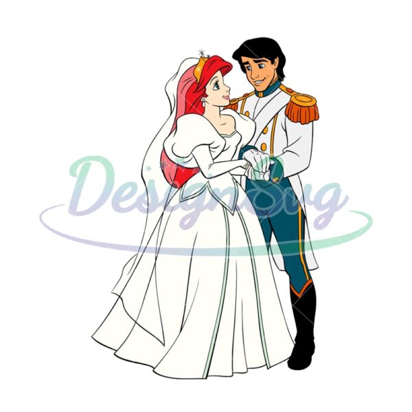 prince-eric-and-princess-ariel-the-little-mermaid-wedding-scene-png