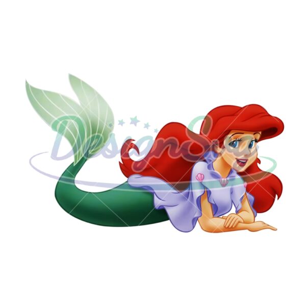 disney-little-mermaid-princess-ariel-lying-vector-png