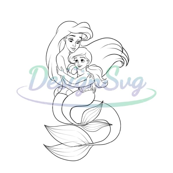 the-little-mermaid-ariel-and-daughter-melody-svg