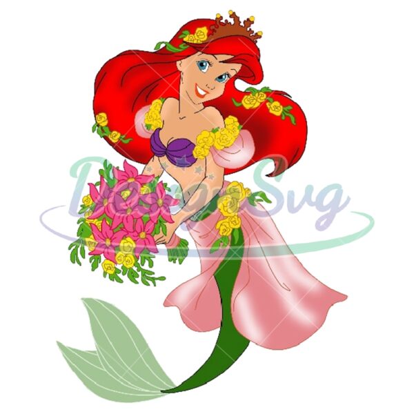 floral-costume-mermaid-princess-ariel-png-clipart