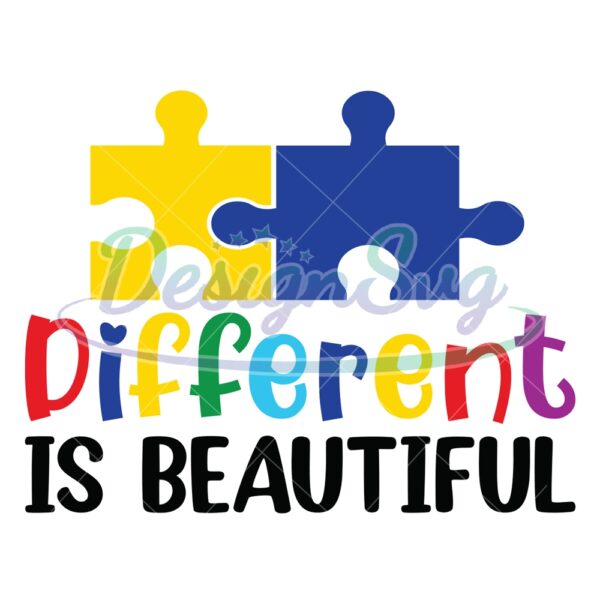 different-is-beautiful-autism-blue-puzzle-svg
