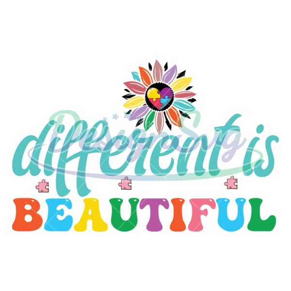 different-is-beautiful-sunflower-autism-puzzle-svg