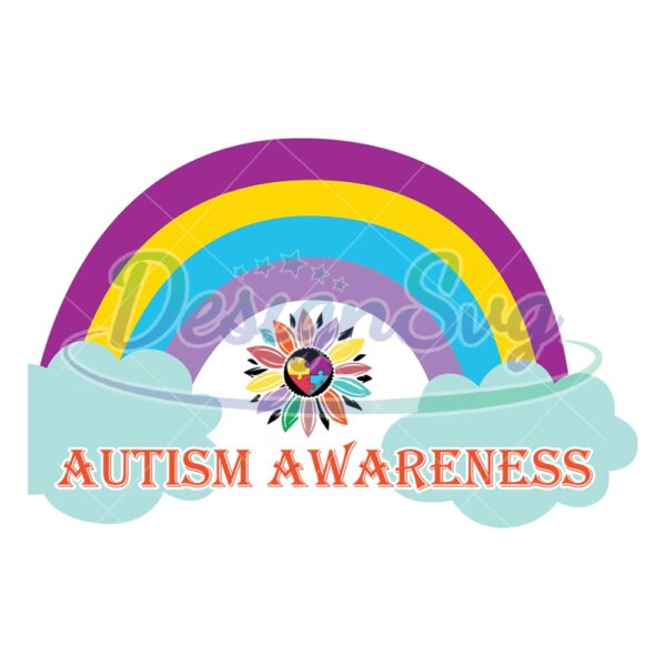autism-awareness-rainbow-sunflower-svg