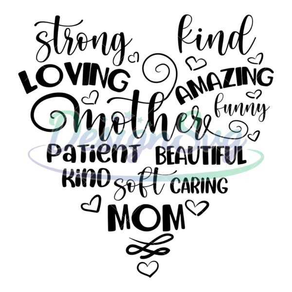 strong-kind-love-amazing-mother-day-doodle-svg