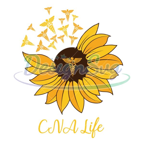cna-life-medical-logo-sunflower-nurse-day-svg
