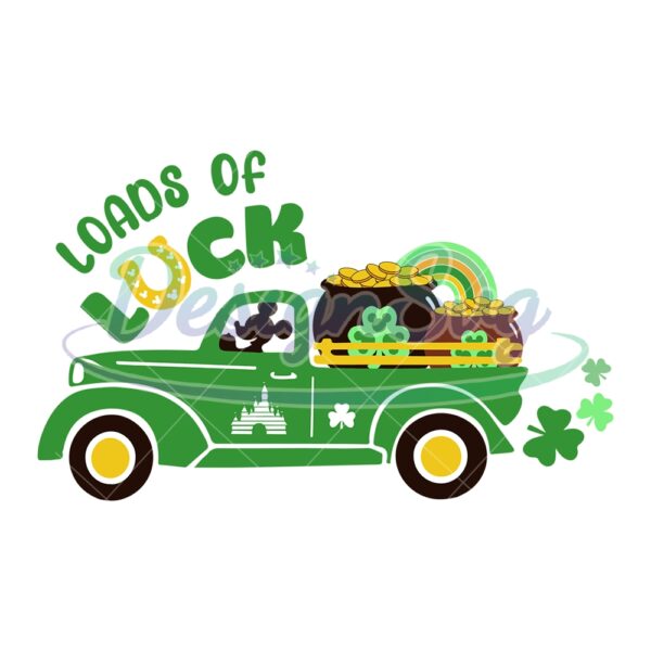 load-of-luck-patrick-day-mickey-green-truck-svg
