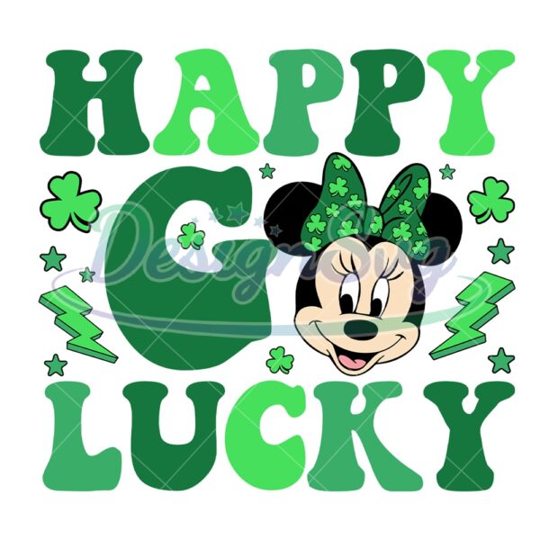 happy-go-lucky-charm-minnie-mouse-green-svg