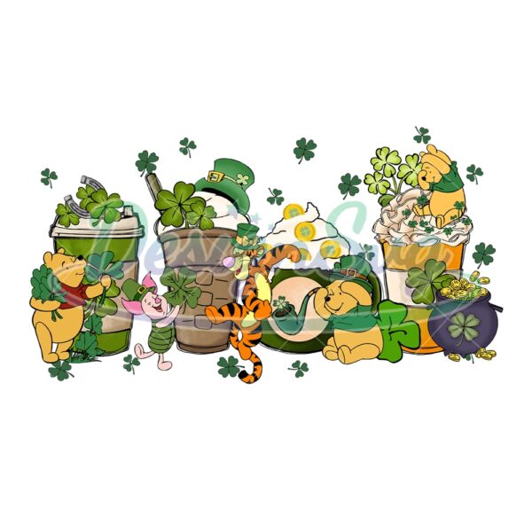 winnie-the-pooh-patrick-day-green-clover-coffee-png
