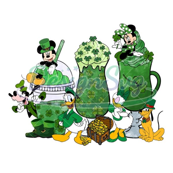 donald-daisy-duck-green-patrick-day-leprechaun-drinks-png